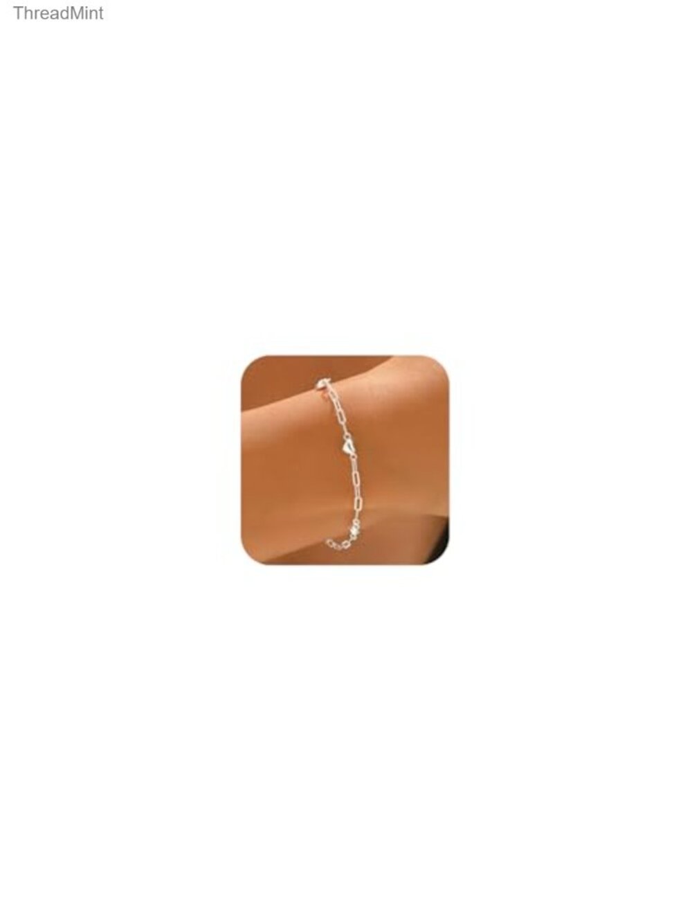 925 Sterling Silver Paperclip Heart Link Bracelet - Adjustable Charm Bracelet